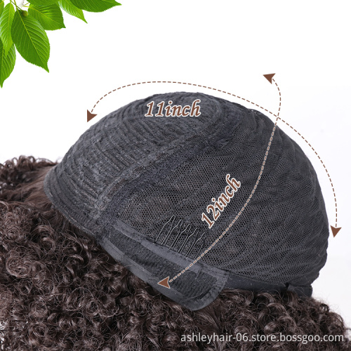 wholesale prices 14" afro wig high quality black natural fiber short pixie curly synthetic afro kinky synthetic wig